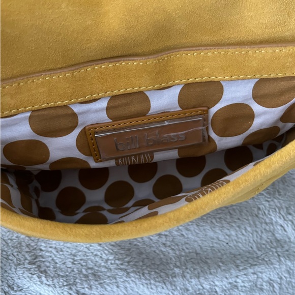 Bill Blass Yellow Nugget Suede Shoulder Bag - Picture 5 of 7